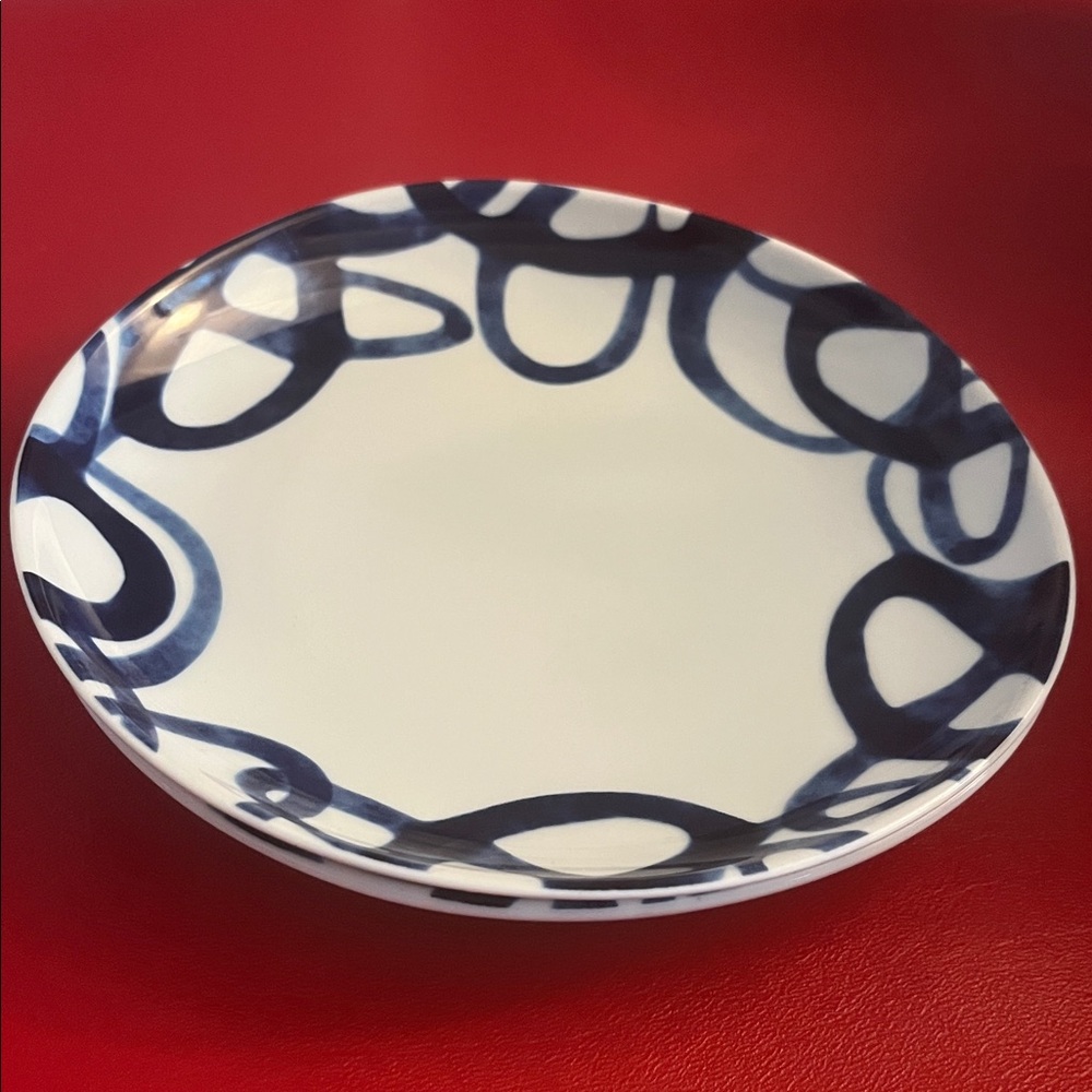 Paola Navone Portugal Crate & Barrel Como Blue Swirl 6.5 Salad Dessert Plate